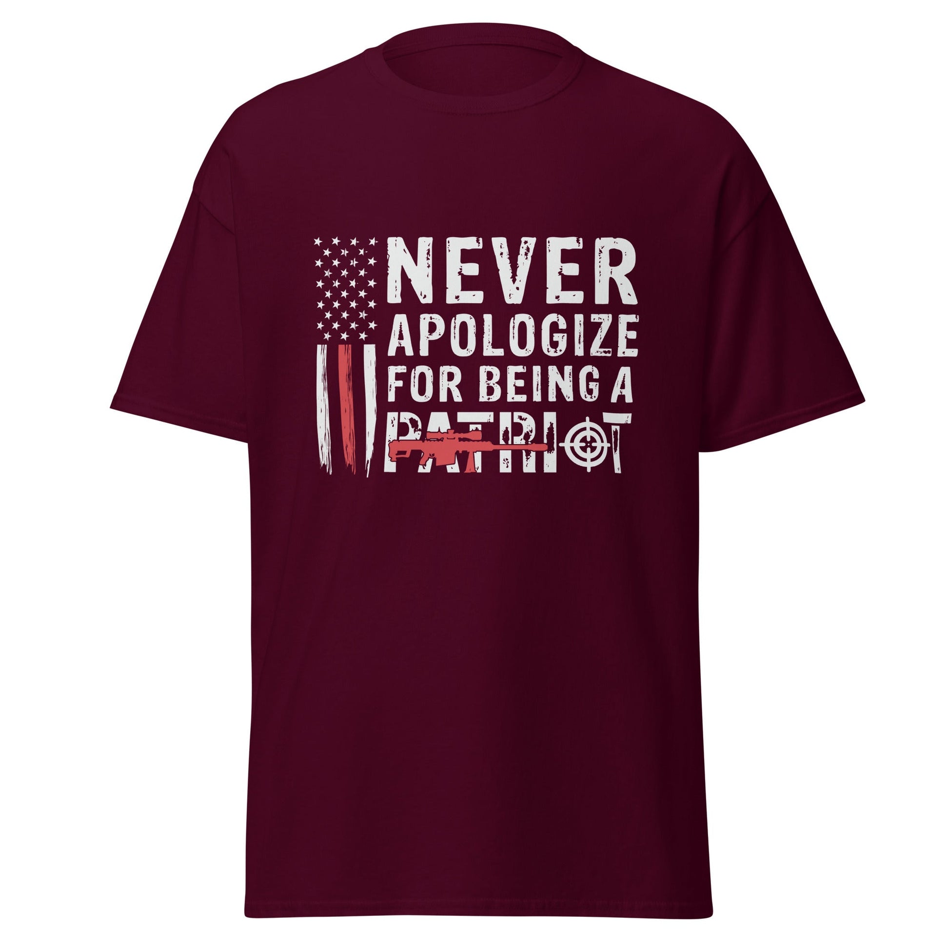 Liberty & Lead Apparel Maroon / S Never Apologize - Men's Classic Tee