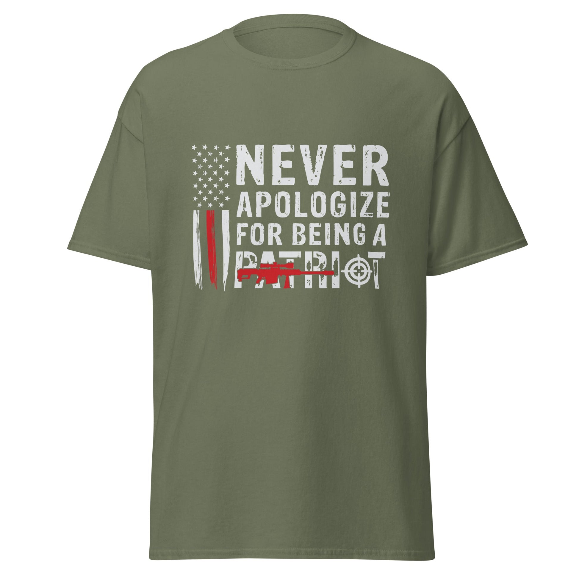 Liberty & Lead Apparel Military Green / S Never Apologize - Men's Classic Tee