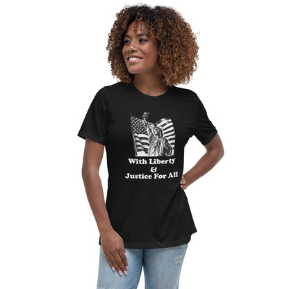 Liberty & Lead Apparel Black / S Pledge of Allegiance - Ladies Relaxed Tee