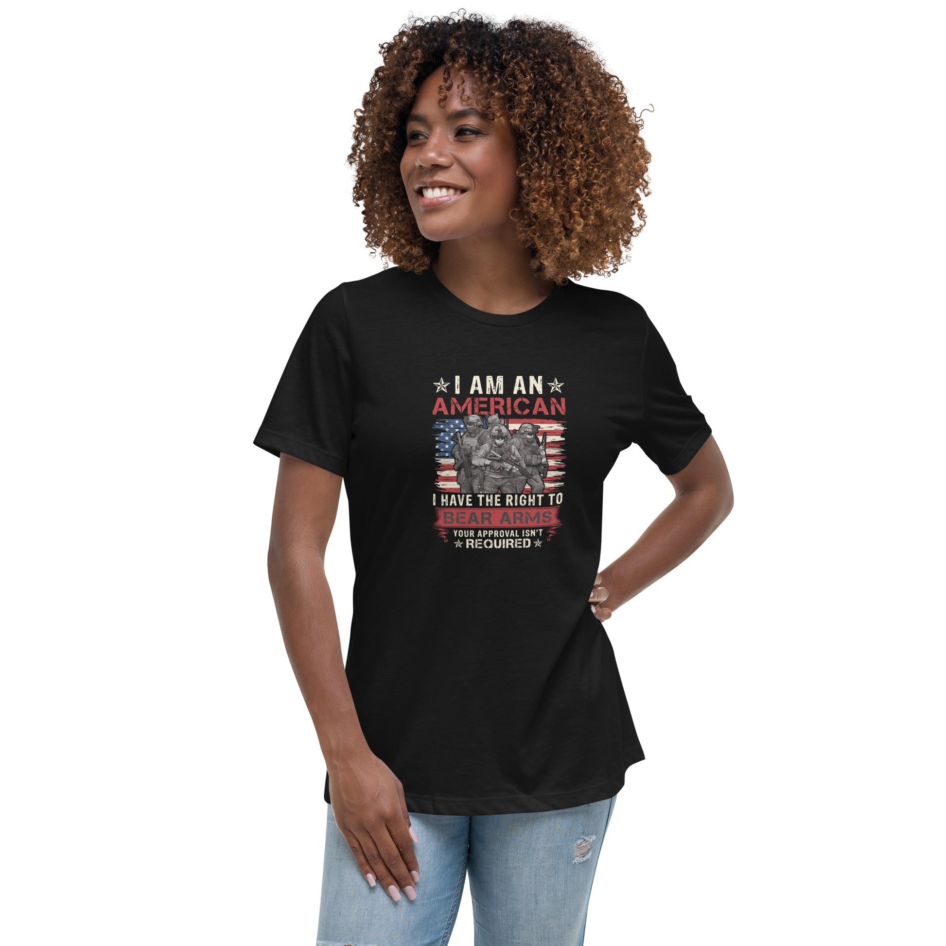 Liberty & Lead Apparel Black / S Right To Bear Arms - Ladies Relaxed Tee