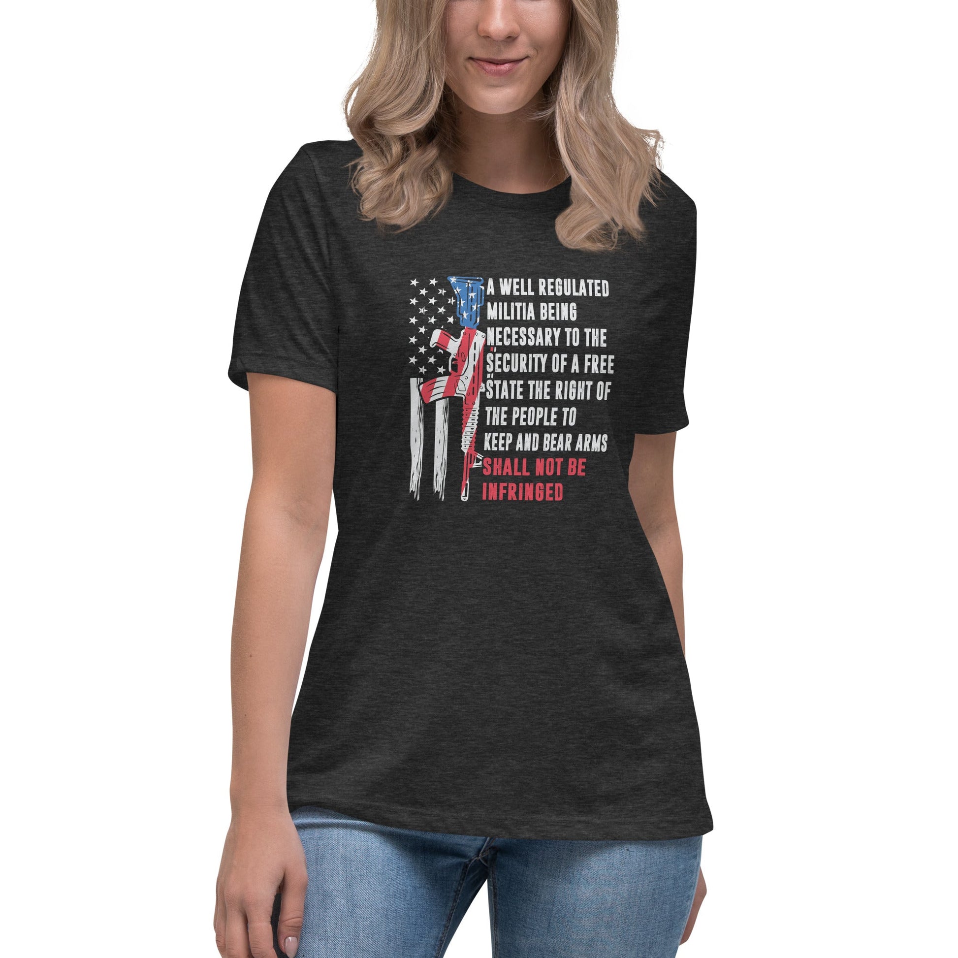 Liberty & Lead Apparel Dark Grey Heather / S Shall Not Be Infringed 2 - Ladies Relaxed Tee