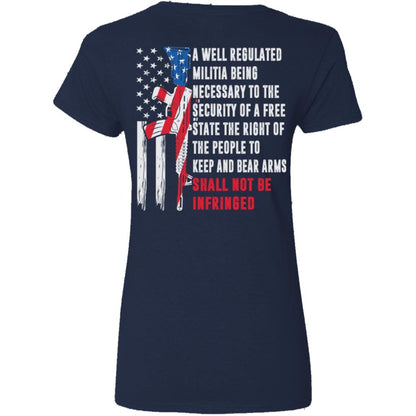 Liberty & Lead Apparel Apparel Shall Not Be Infringed - Ladies V-Neck Tee