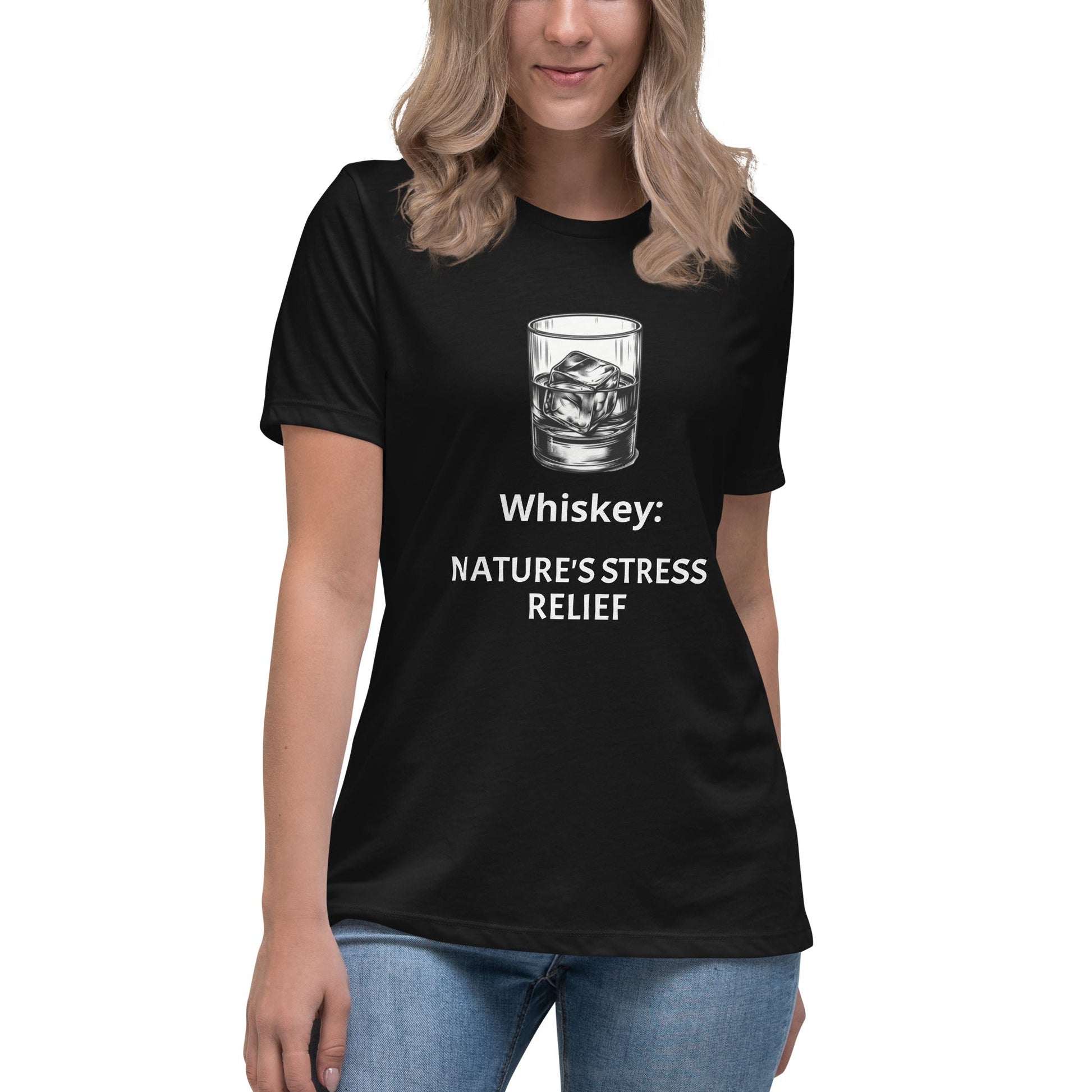 Liberty & Lead Apparel Black / S Stress Relief - Ladies Relaxed Tee