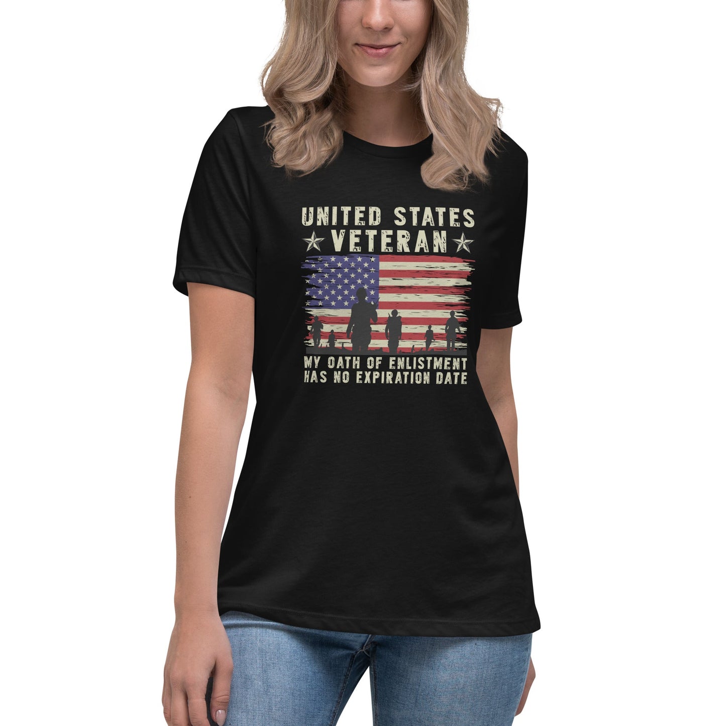 Liberty & Lead Apparel Black / S Veterans Oath - Ladies Relaxed Tee