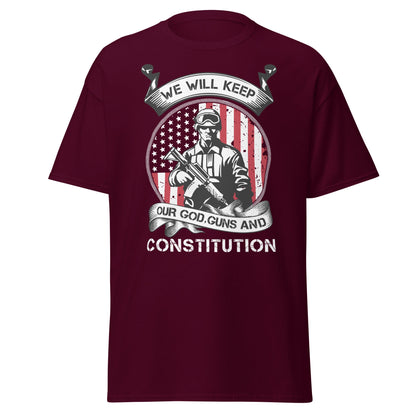 Liberty & Lead Apparel Maroon / S We'll Keep Our God - Men's Classic Tee