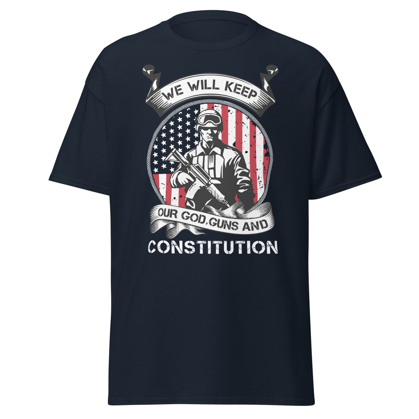 Liberty & Lead Apparel Navy / S We'll Keep Our God - Men's Classic Tee