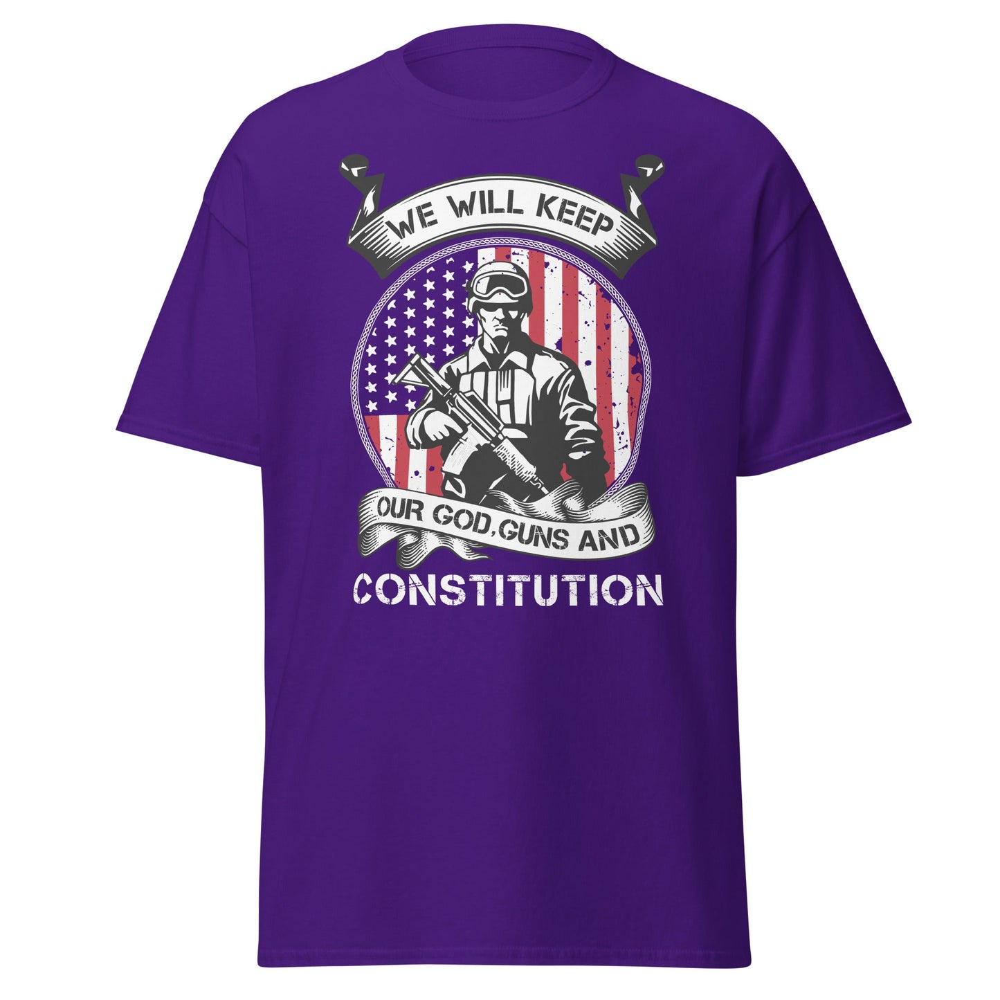 Liberty & Lead Apparel Purple / S We'll Keep Our God - Men's Classic Tee