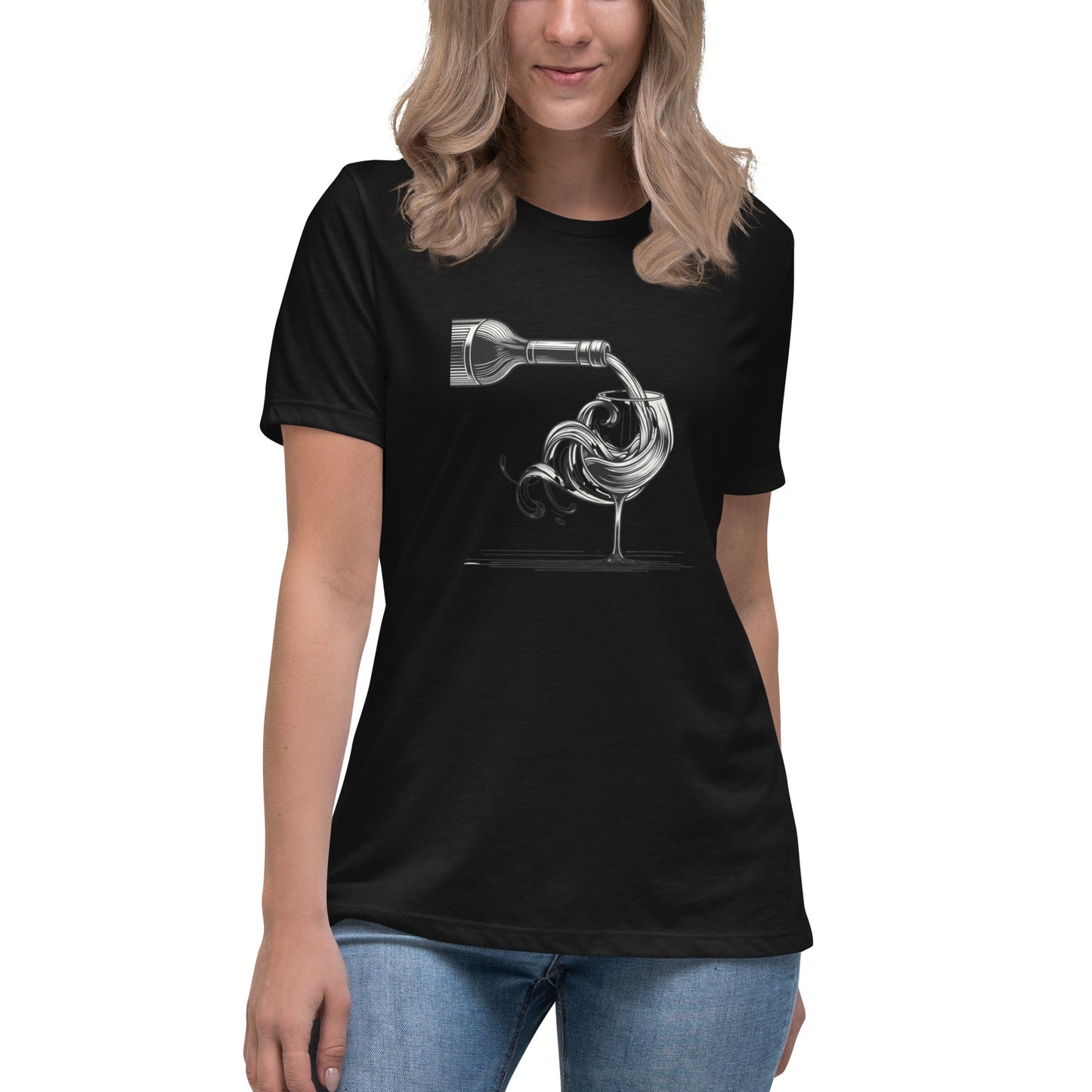 Liberty & Lead Apparel Black / S Wine Time - Ladies Relaxed Tee