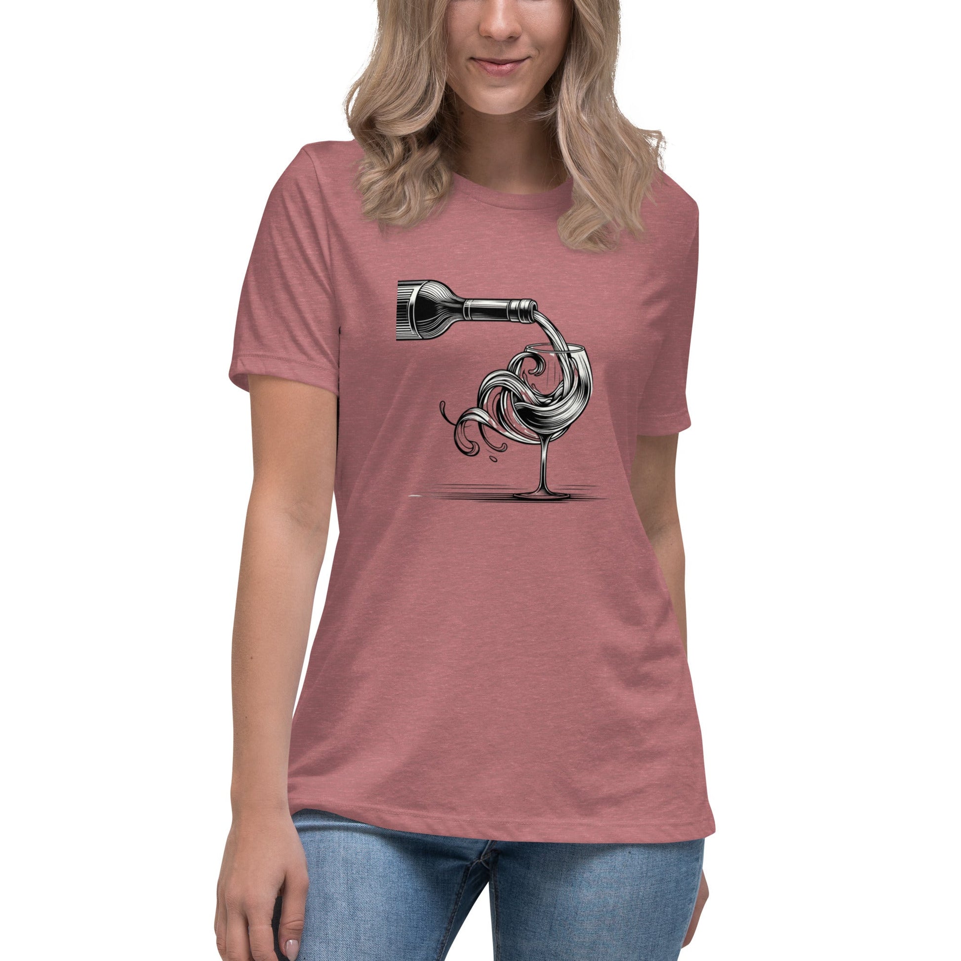 Liberty & Lead Apparel Heather Mauve / S Wine Time