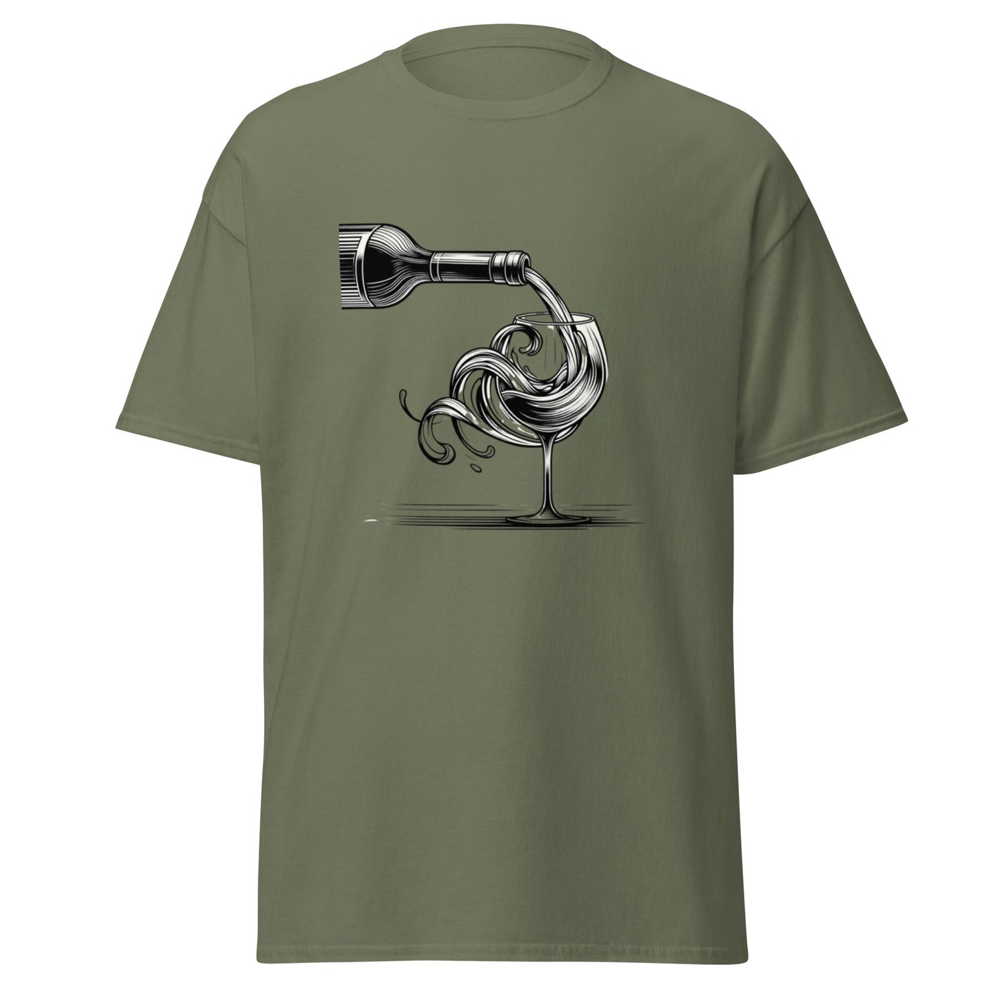 Liberty & Lead Apparel Military Green / S Wine Time - Men's Classic Tee