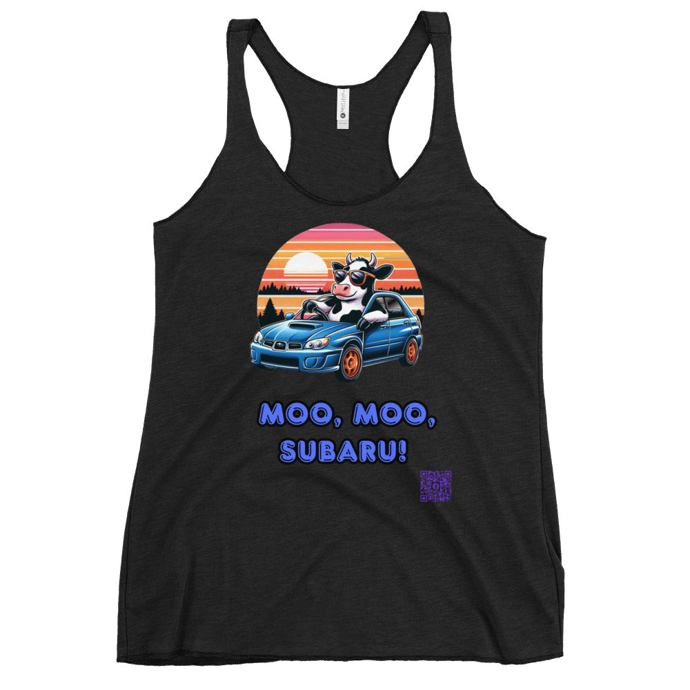 Moo Moo Subaru/Subaru Lovers/Cow/WRX/Outback/Forester/Imprezza/Ascent/Legacy - Women's Racerback Tank